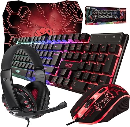 Gaming Keyboard and Mouse and Mouse pad and Gaming Headset